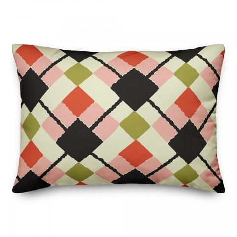 Multicolor Argyle 14x20 Spun Poly Pillow