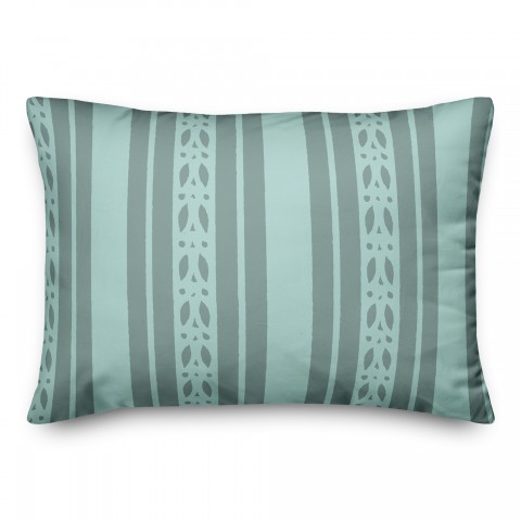 Blue Folk Stripes 14x20 Spun Poly Pillow