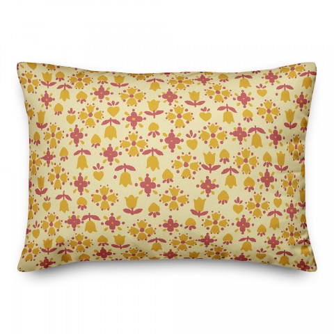 Tulip Pattern in Yellow 14x20 Spun Poly Pillow