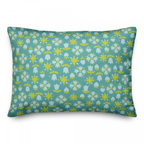 Tulip Pattern in Blue 14x20 Spun Poly Pillow
