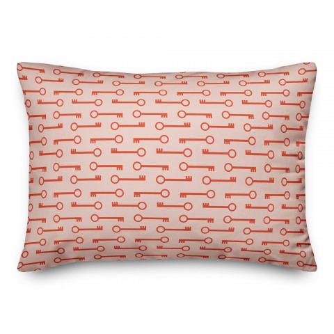 Red Keys Pattern 14x20 Spun Poly Pillow