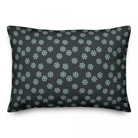 Blue Snowflakes Pattern 14x20 Spun Poly Pillow