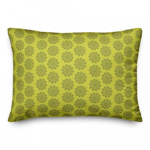 Green Floral Pattern 14x20 Spun Poly Pillow