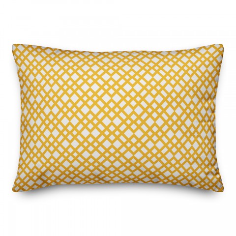 Yellow Lattice Pattern 14x20 Spun Poly Pillow