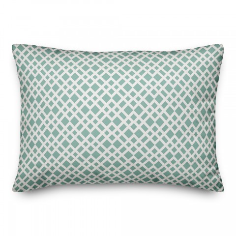 Teal Lattice Pattern 14x20 Spun Poly Pillow