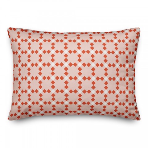 Red Check Plaid 14x20 Spun Poly Pillow