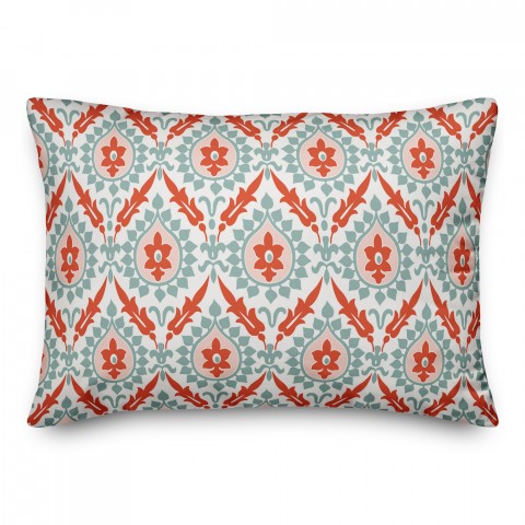 Ikat in Blue and Red 14x20 Spun Poly Pillow
