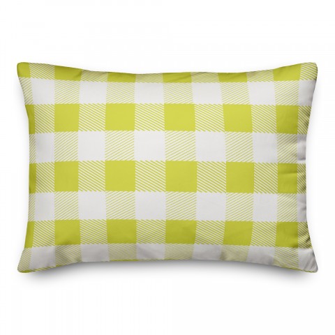 Green Buffalo Check Plaid 14x20 Spun Poly Pillow