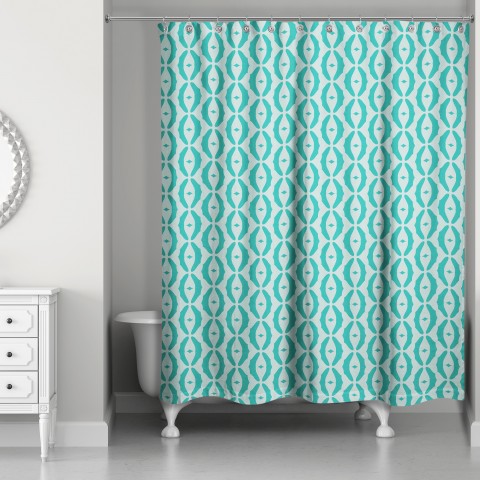 Oval Pattern in Blue 71x74 Shower Curtain
