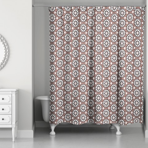 Boho Polka Dots in Brown 71x74 Shower Curtain