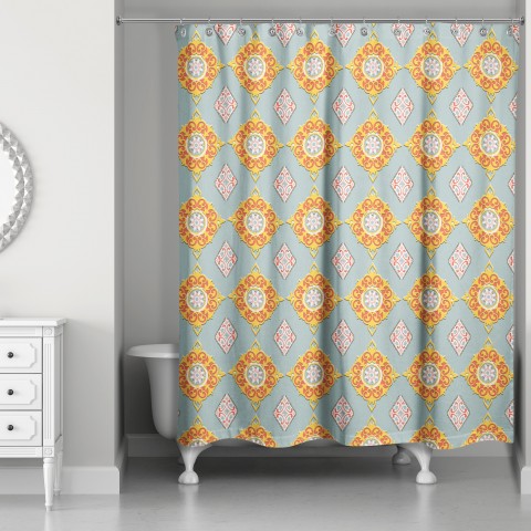 Imperial Pattern in Blue 71x74 Shower Curtain