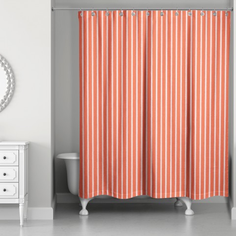 Red Stripes 71x74 Shower Curtain