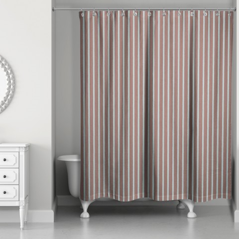 Brown Stripes 71x74 Shower Curtain