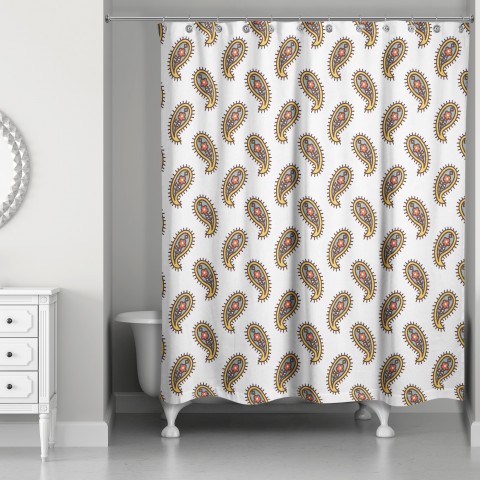Paisley Pattern 71x74 Shower Curtain