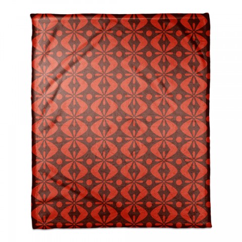 Folk Pattern in Red 50x60 Coral Fleece Blanket