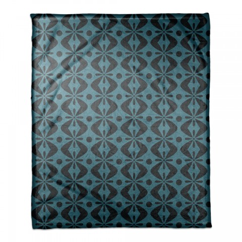 Folk Pattern in Blue 50x60 Coral Fleece Blanket