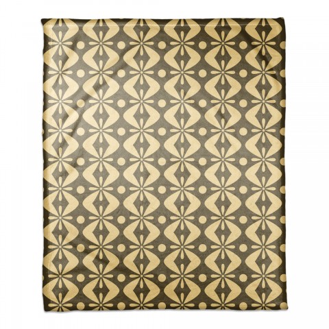 Folk Pattern in Cream 50x60 Coral Fleece Blanket