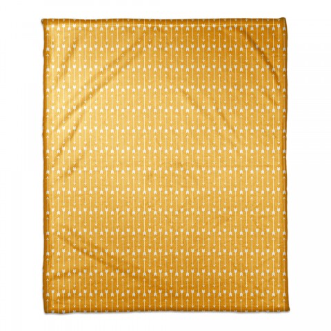 Yellow Arrows Pattern 50x60 Coral Fleece Blanket