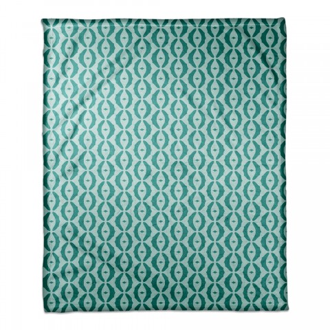 Oval Pattern in Blue 50x60 Coral Fleece Blanket