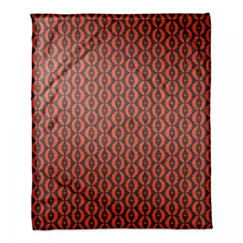 Oval Pattern in Red 50x60 Coral Fleece Blanket