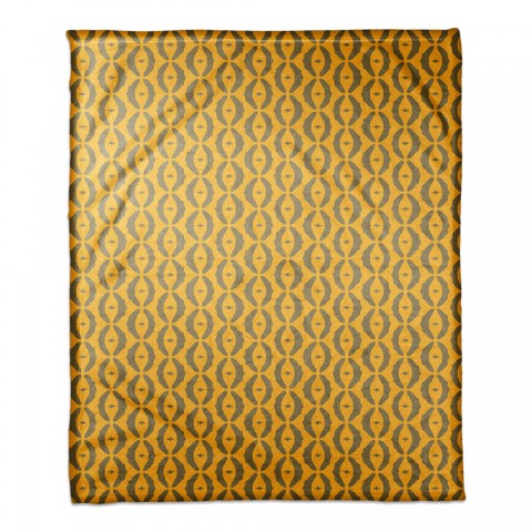 Oval Pattern in Yellow 50x60 Coral Fleece Blanket