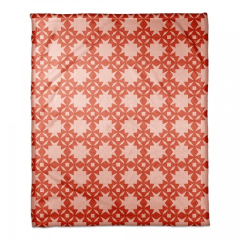 Folk Southwestern Pattern in Red 50x60 Coral Fleece Blanket