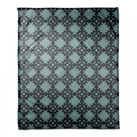 Folk Southwestern Pattern in Blue 50x60 Coral Fleece Blanket