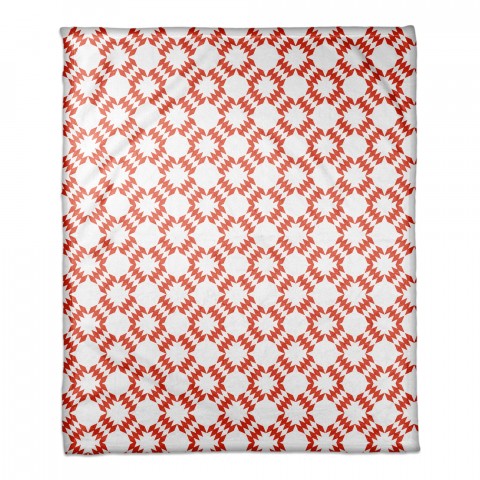 Folk Southwestern Pattern in Red 50x60 Coral Fleece Blanket