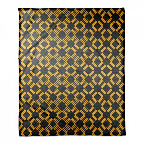 Folk Southwestern Pattern in Yellow 50x60 Coral Fleece Blanket