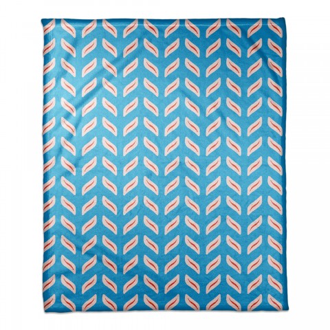 Tire Track Pattern in Blue 50x60 Coral Fleece Blanket