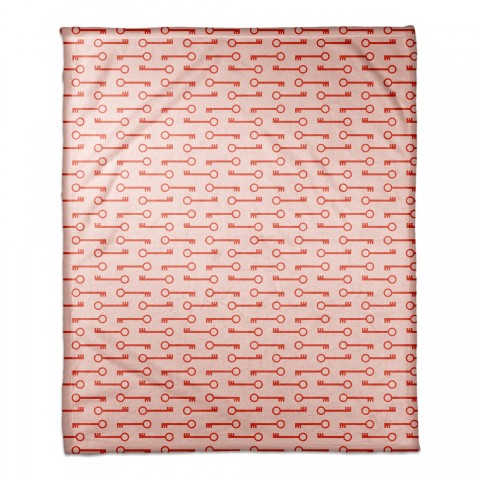 Red Keys Pattern 50x60 Coral Fleece Blanket