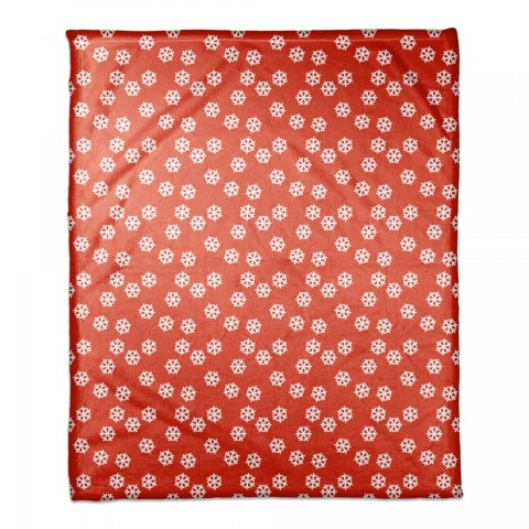 Red Snowflakes Pattern 50x60 Coral Fleece Blanket