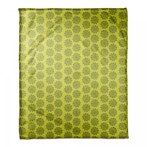 Green Floral Pattern 50x60 Coral Fleece Blanket
