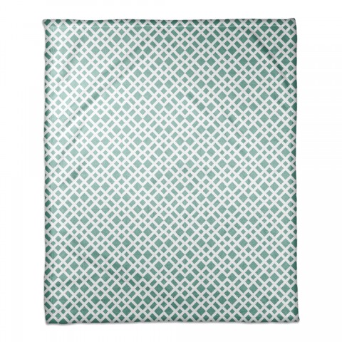 Teal Lattice Pattern 50x60 Coral Fleece Blanket