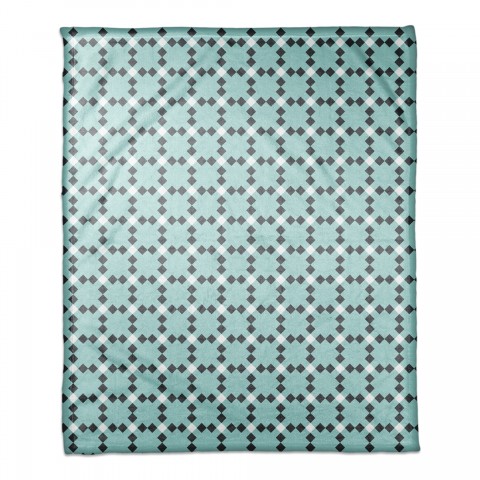 Blue Check Plaid 50x60 Coral Fleece Blanket