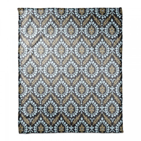 Ikat in Brown and Blue 50x60 Coral Fleece Blanket