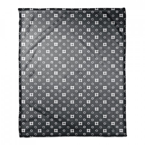 Gray Floral Pattern 50x60 Coral Fleece Blanket