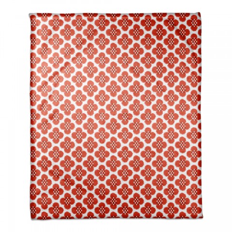 Red Floral Pattern 50x60 Coral Fleece Blanket