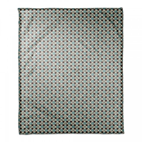 Folk Geometric Pattern in Blue 50x60 Coral Fleece Blanket