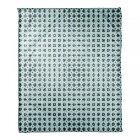 Pixel Floral Pattern in Blue 50x60 Coral Fleece Blanket