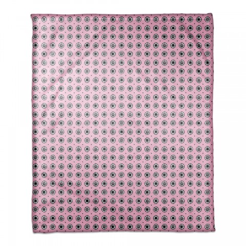Pixel Floral Pattern in Pink 50x60 Coral Fleece Blanket
