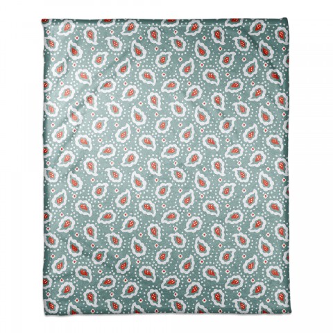 Paisley Pattern in Blue 50x60 Coral Fleece Blanket