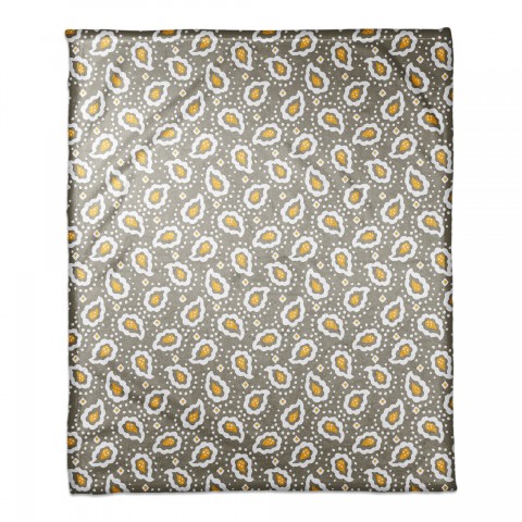 Paisley Pattern in Tan 50x60 Coral Fleece Blanket
