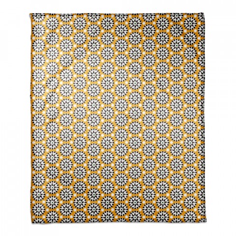 Boho Polka Dots in Yellow 50x60 Coral Fleece Blanket