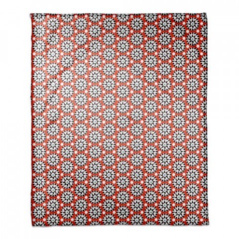 Boho Polka Dots in Red 50x60 Coral Fleece Blanket