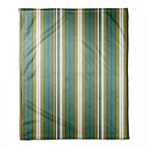 Green Stripes 50x60 Coral Fleece Blanket