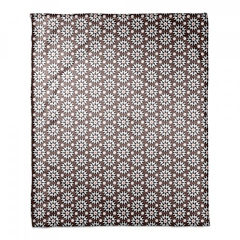 Boho Polka Dots in Brown 50x60 Coral Fleece Blanket