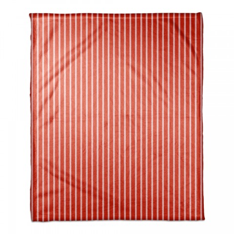 Red Stripes 50x60 Coral Fleece Blanket