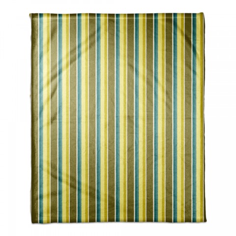 Stripes in Green 50x60 Coral Fleece Blanket