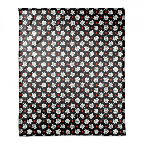 Abstract Snowflake Pattern in Black 50x60 Coral Fleece Blanket
